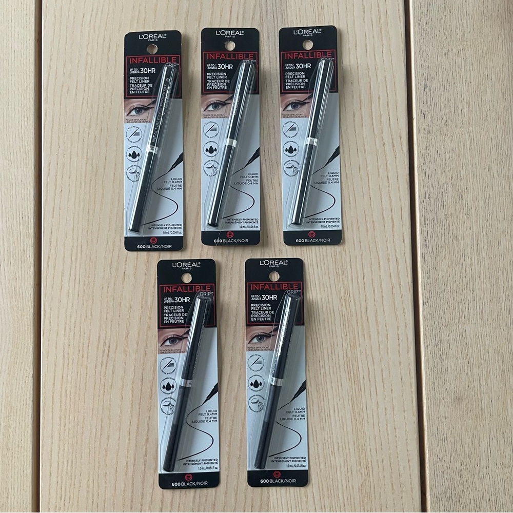 L’Oreal Infallible 30HR Waterproof Liquid Eyeliner - Black 5 packs